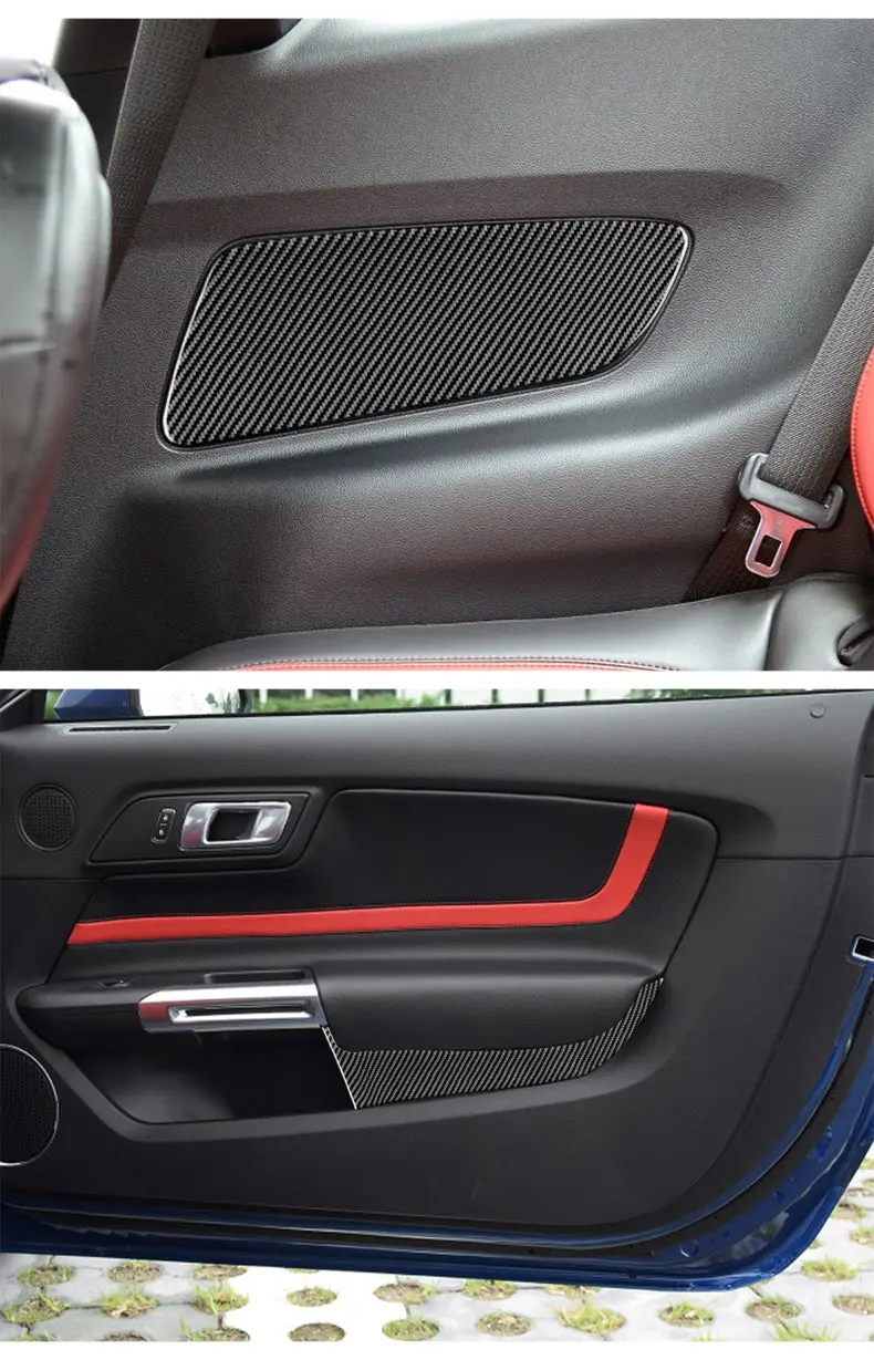 Dynacarbon™ 4 Pcs Carbon Fiber Front/Rear Door Panel For Ford Mustang 2015-2023 1