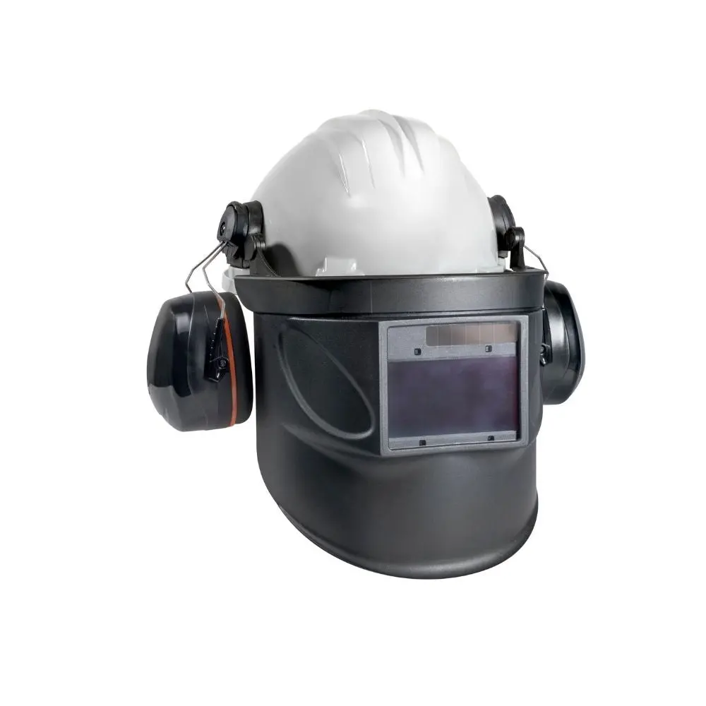 Hard Hat With Hearing & Vision Protection Shade 5-8/9-13 1