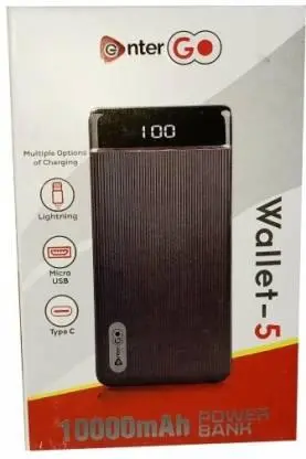 Enter Go 10000 Mah Power Bank (6 W, Fast Charging) (Black, Lithium Polymer) 2