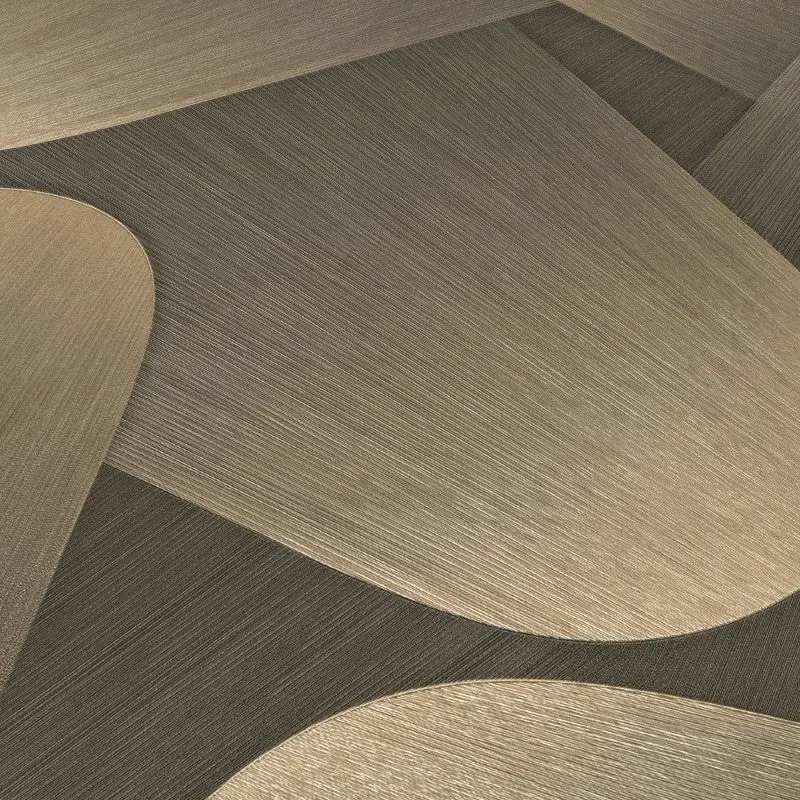 Allure Vinyl Geometric Wallpaper Dark Gold Sample 1