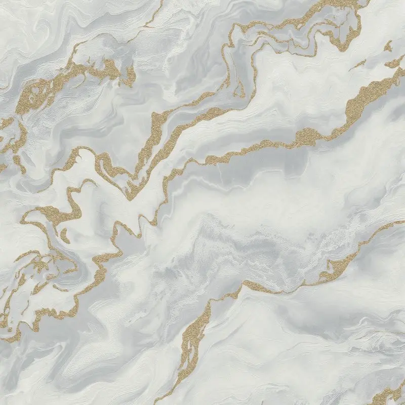 Mystic Spell Marble Wallpaper Grey & Gold Sample 1