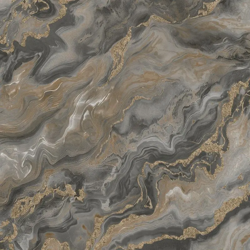 Mystic Spell Marble Wallpaper Black & Gold Sample 1