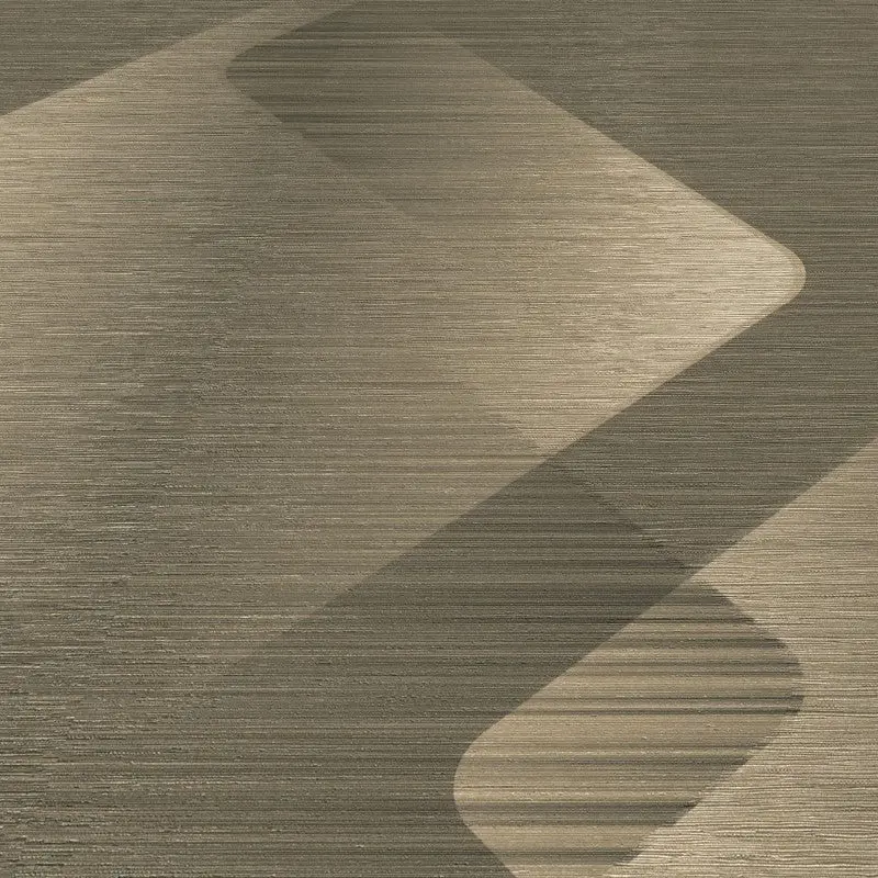 Vertex Geometric Metallic Wallpaper Taupe Sample 1