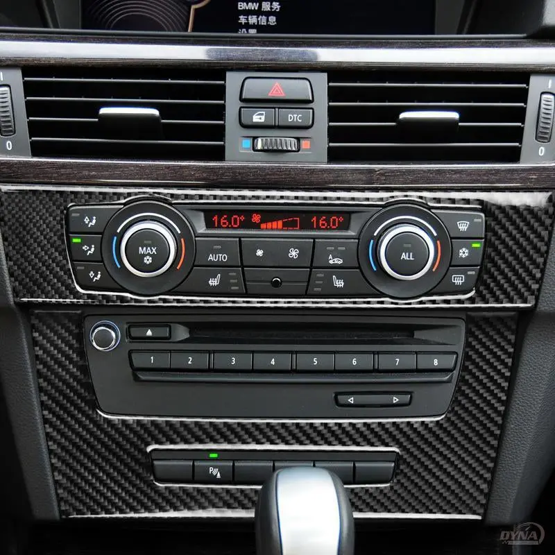 Dynacarbon™️ Carbon Fiber Control Panel Trim Overlay For Bmw 3 Series E90 E92 E93 1