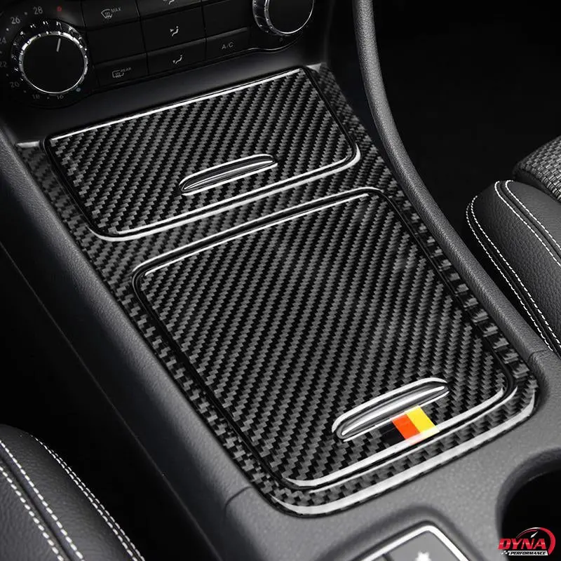 Dynacarbon™️ Carbon Fiber Center Console Panel Trim Overlay For Mercedes Benz A Class Cla Gla 2013-2018 3