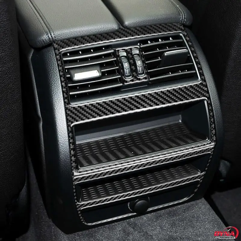 Dynacarbon™️ Carbon Fiber Rear Air Conditioning Outlet Frame Trim Overlay For Bmw F10 5 Series 1