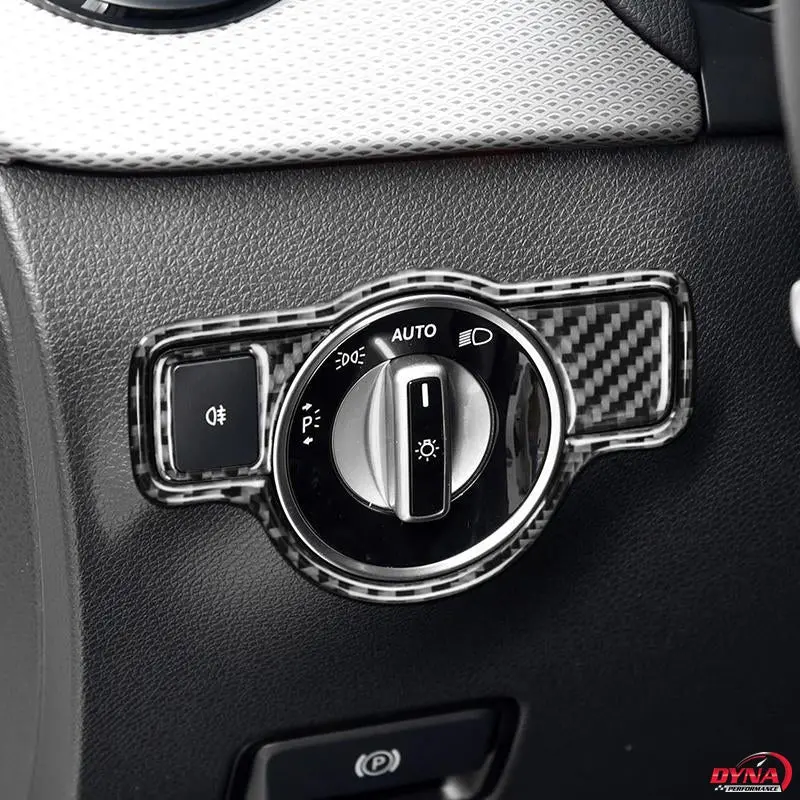 Dynacarbon™️ Carbon Fiber Headlight Switch Trim For Mercedes Benz A B C E G Class Cla Gla Gle Glk Gl Cls 1