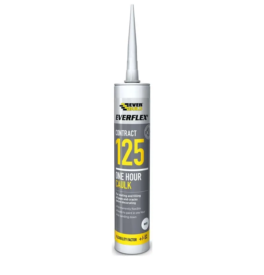 Decorator's Caulk Everbuild Everflex Contract 125 One Hour Caulk White 300Ml 1