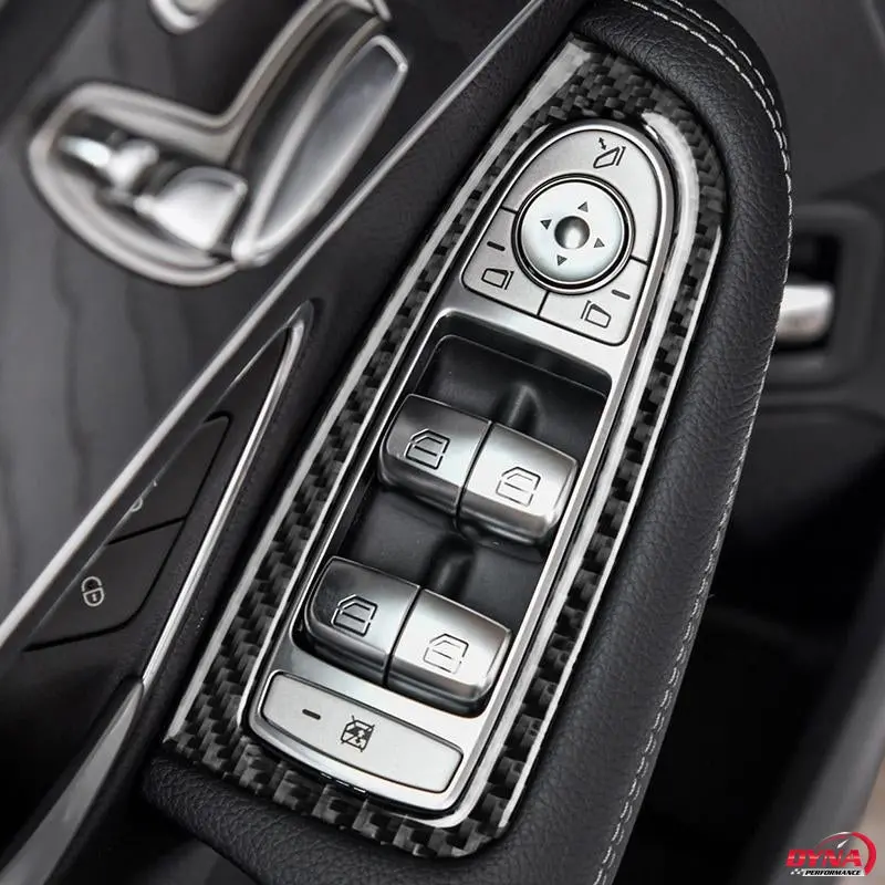 Dynacarbon™️ Full Set Carbon Fiber Lhd Window Trim Overlay For Mercedes Benz W205 C Class Glc Class 1