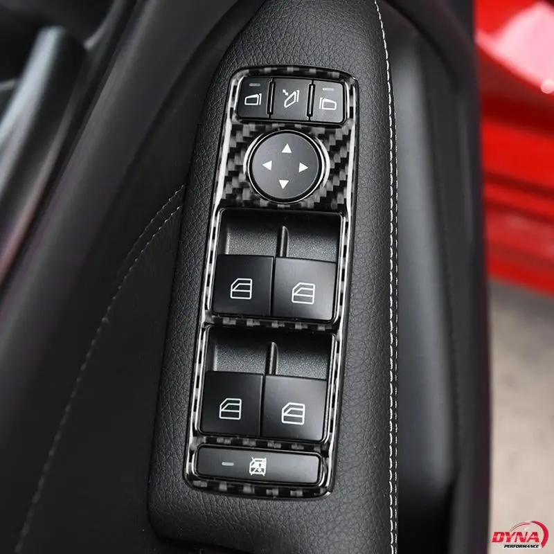 Dynacarbon™️ Carbon Fiber Full Set Window Control Trim For Mercedes Benz A B C E Class Gle Gla Ml Gl Cls 1