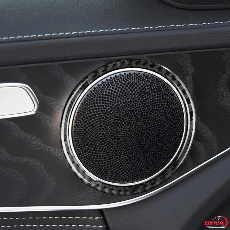 Dynacarbon™️ Carbon Fiber Speaker Trim Overlay For Mercedes Benz W205 C Class C180 C200 C300 Glc 1