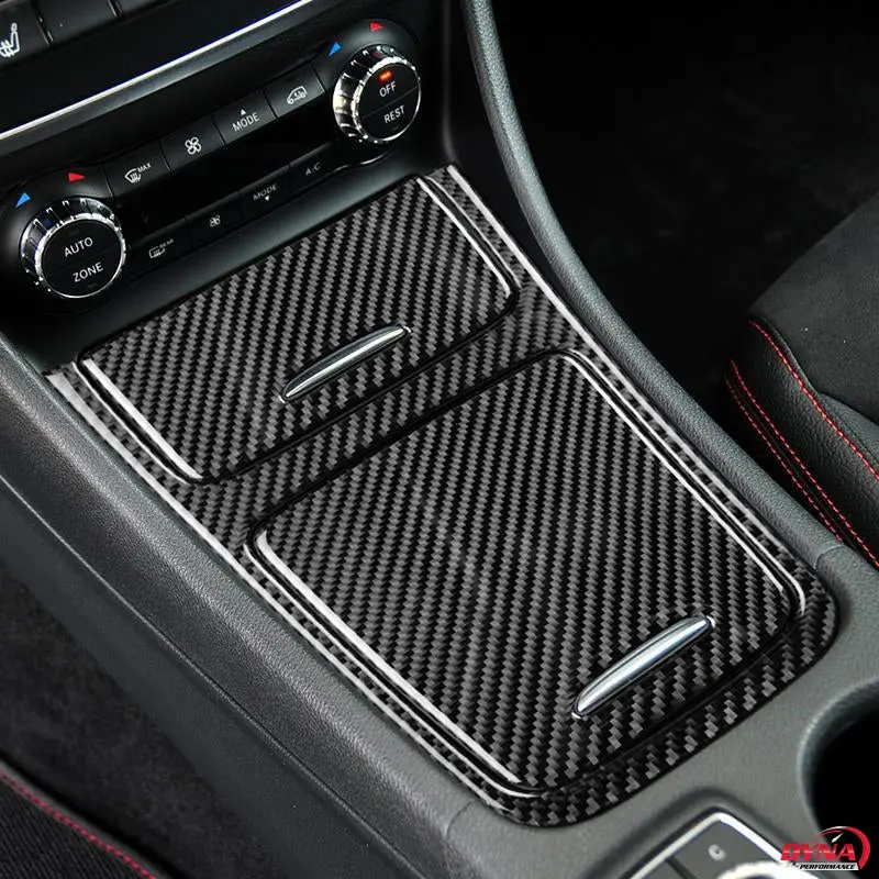 Dynacarbon™️ Carbon Fiber Center Console Panel Trim Overlay For Mercedes Benz A Class Cla Gla 2013-2018 1