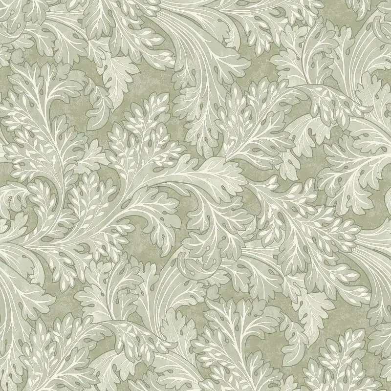Whispering Botanical Scroll Wallpaper 1