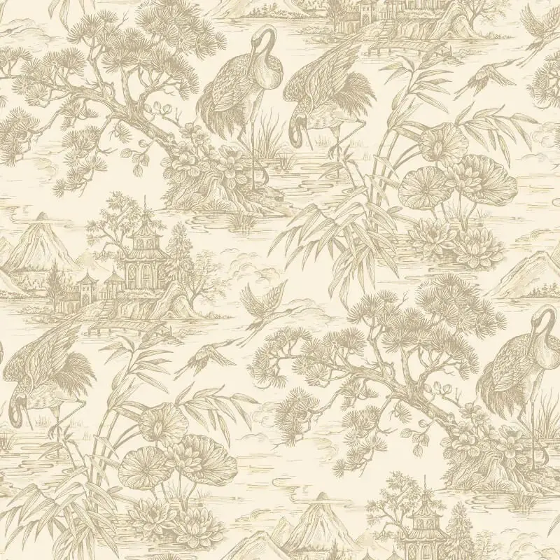 Whispering Crane Lagoon Wallpaper 1