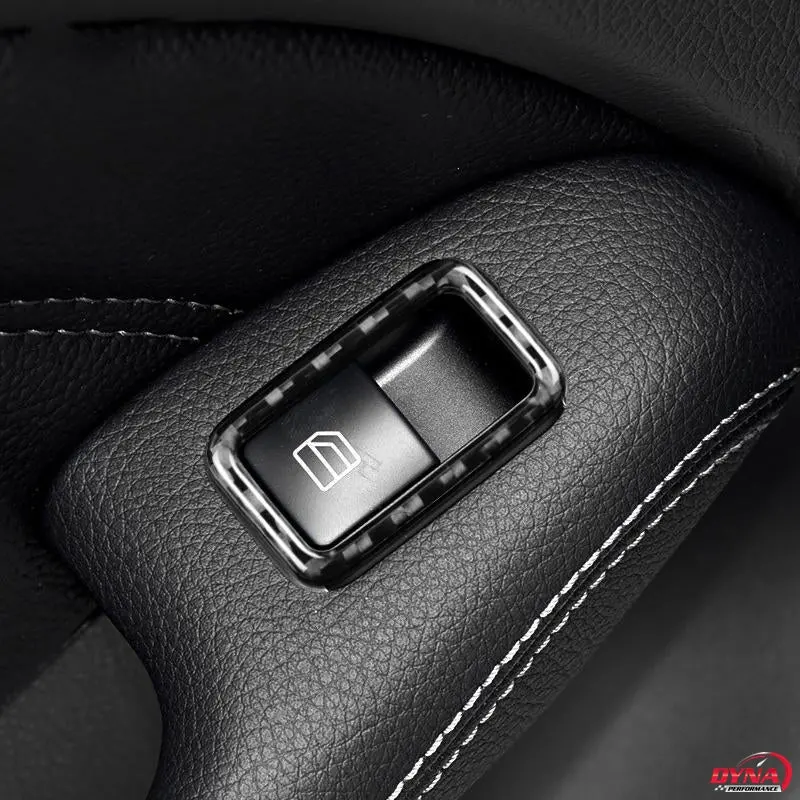 Dynacarbon™️ Carbon Fiber Full Set Window Control Trim For Mercedes Benz A B C E Class Gle Gla Ml Gl Cls 2