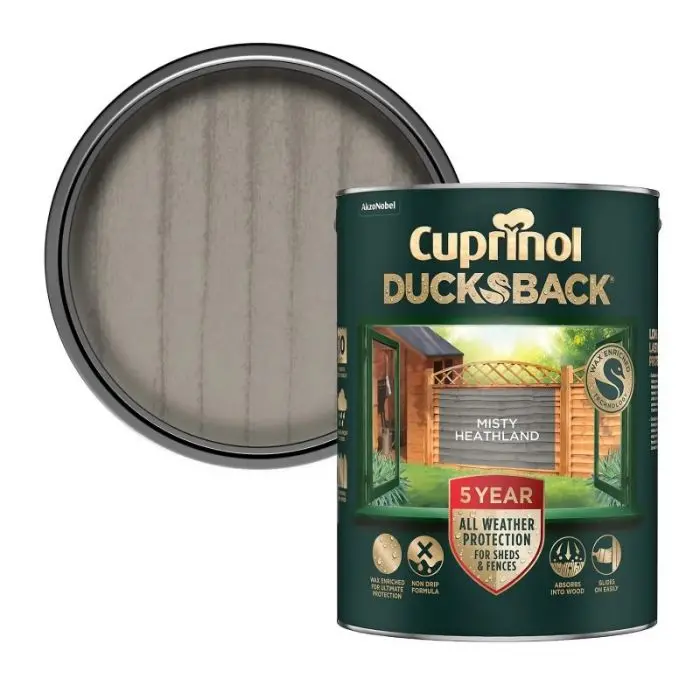 Cuprinol 5 Year Ducksback Fence & Shed Treatment - Misty Heathland 1