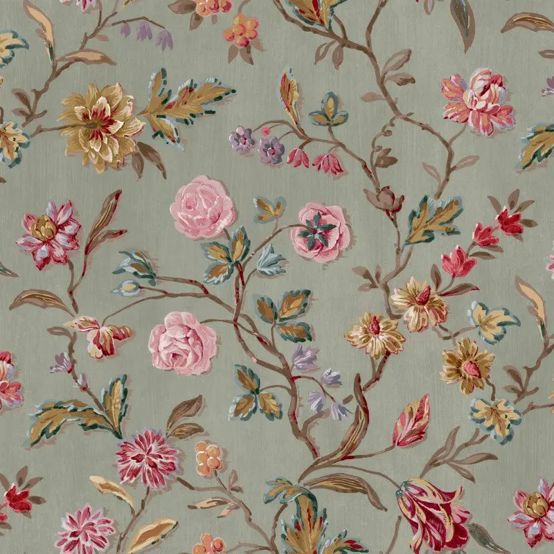 Laura Ashley Lingmell Trail Wallpaper Sample - Antique Green 1
