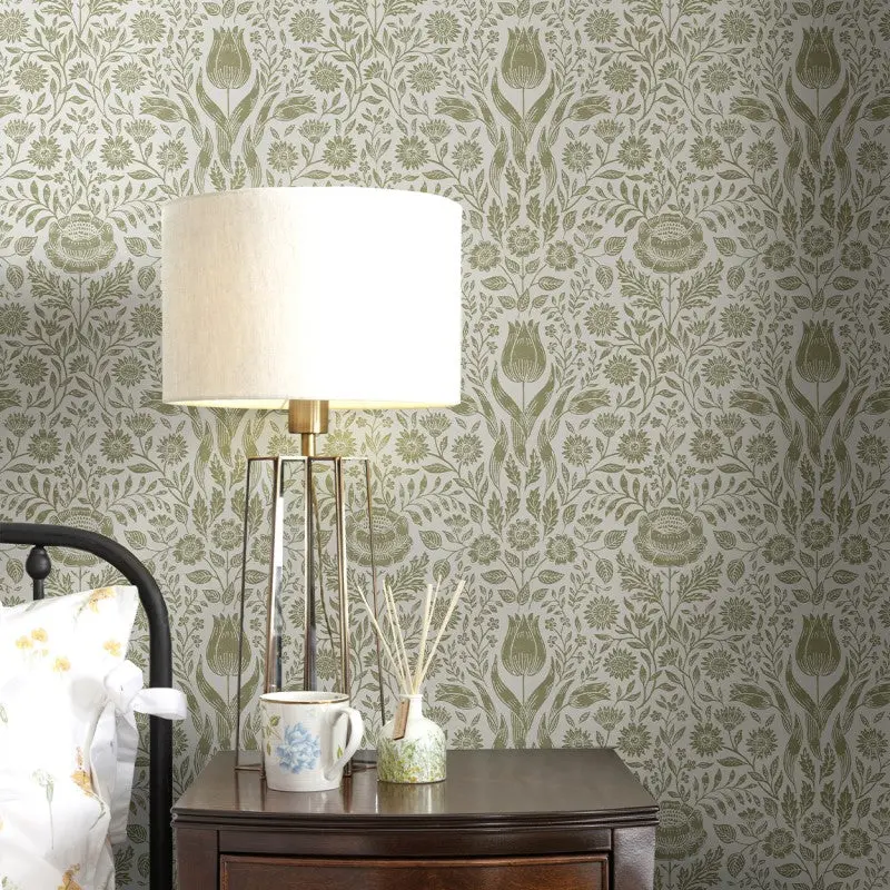 Laura Ashley Ashstead Damask Wallpaper 1