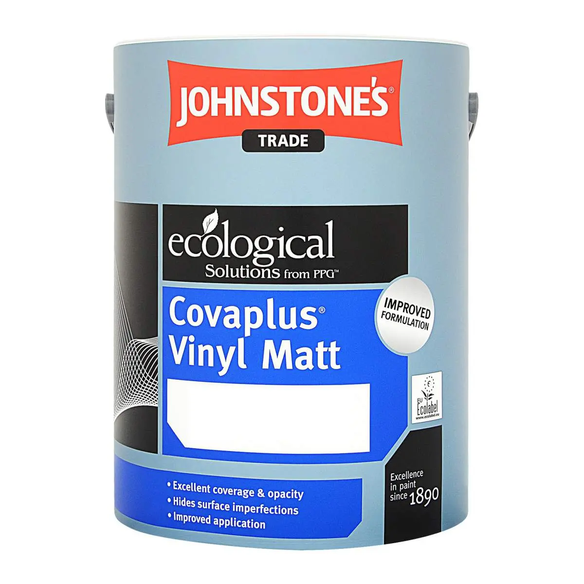 Johnstone's Trade Covaplus Vinyl Matt Paint - Brilliant White/Magnolia 1
