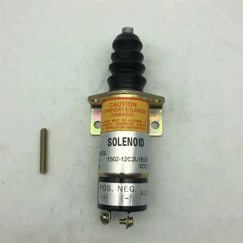 12V 1502-12C2u1b2s1 1500-2010 Stop Solenoid With 2 Terminals Fits For Woodward 1500-2010 1502 1