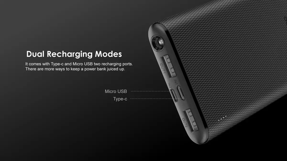 Oraimo Opb-P113d 10000Mah 2.1A Fast Charging Usb Dual Output Power Bank 1