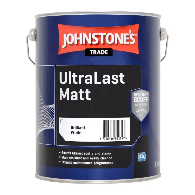 Johnstone's Trade Ultralast Matt Paint - Brilliant White 1