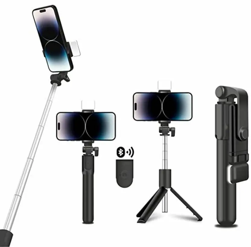 Dealsplant Bluetooth Selfie Stick With Remote And Led Selfie Light Tripod And Mobile Stand 1