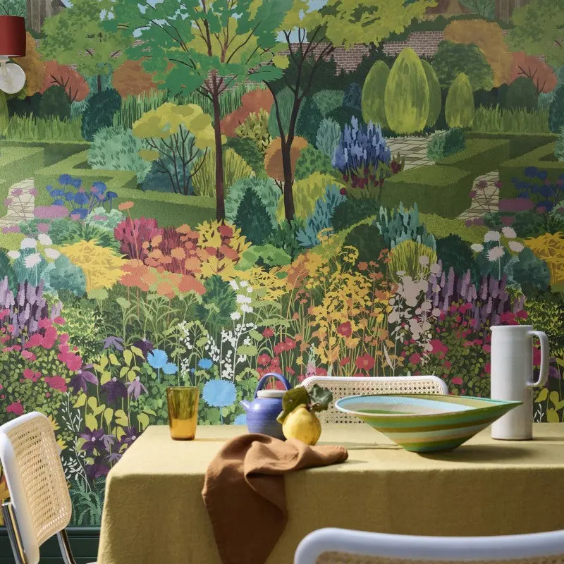Little Greene Castle Garden Mural Wallpaper 3
