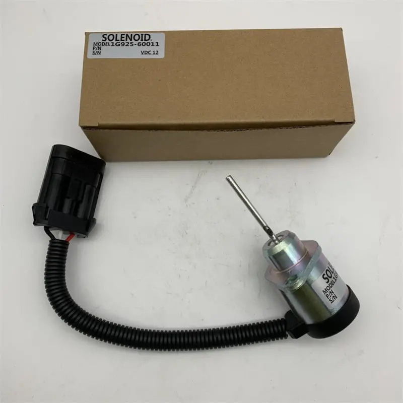 12V 1G925-60011 Stop Shutdown Solenoid Fits For Bobcat S185 Skid Steer Kubota Engine 2