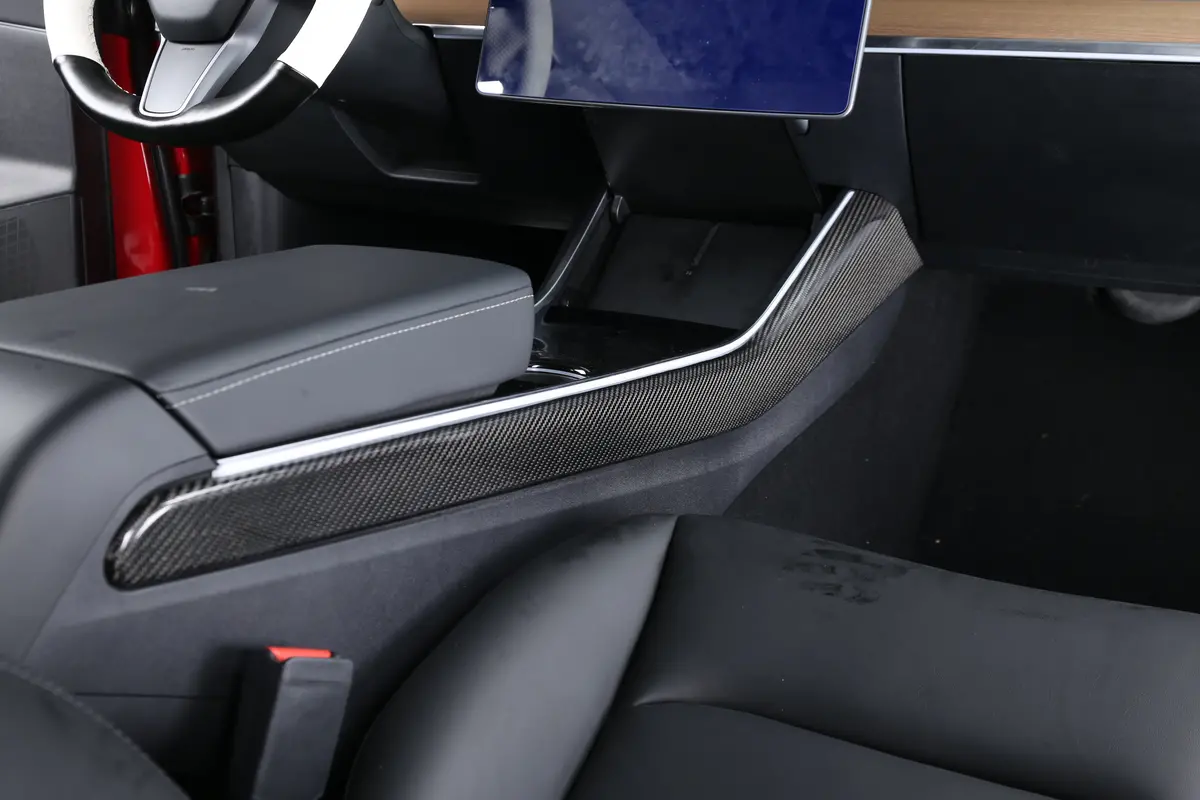Dynacarbon™ 2 Pcs Carbon Fiber Center Console Side Panel Kit For Tesla Model 3/Y 2021-2023 1