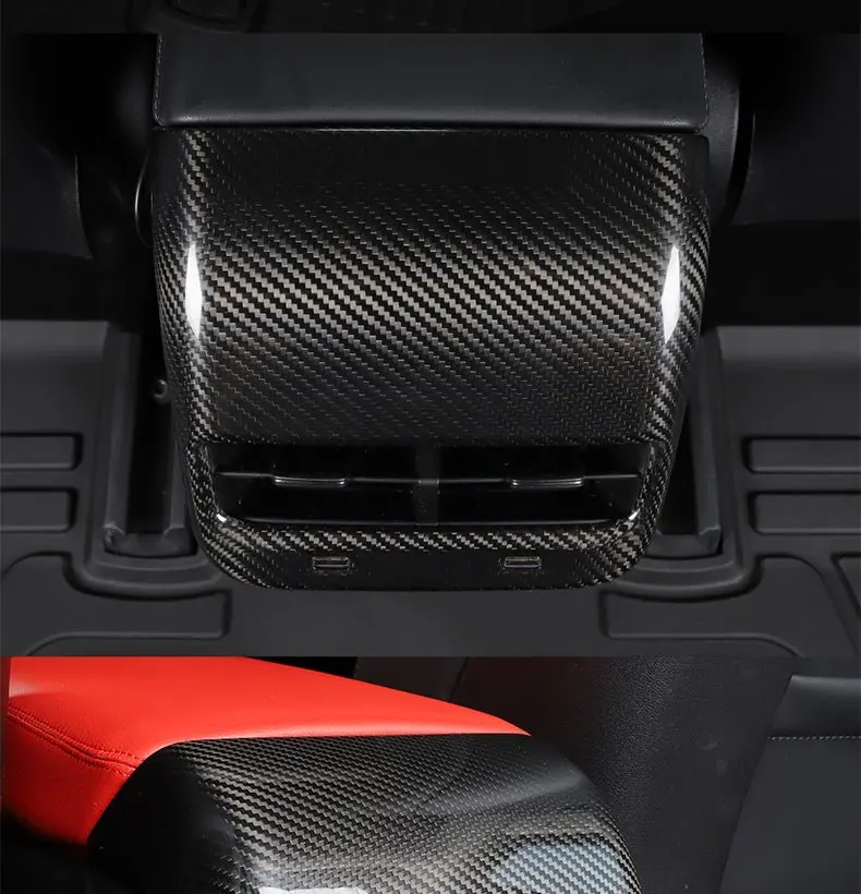 Dynacarbon™ Hard Carbon Fiber Rear Vent Trim For Tesla Model 3/Y 2017-2023 1