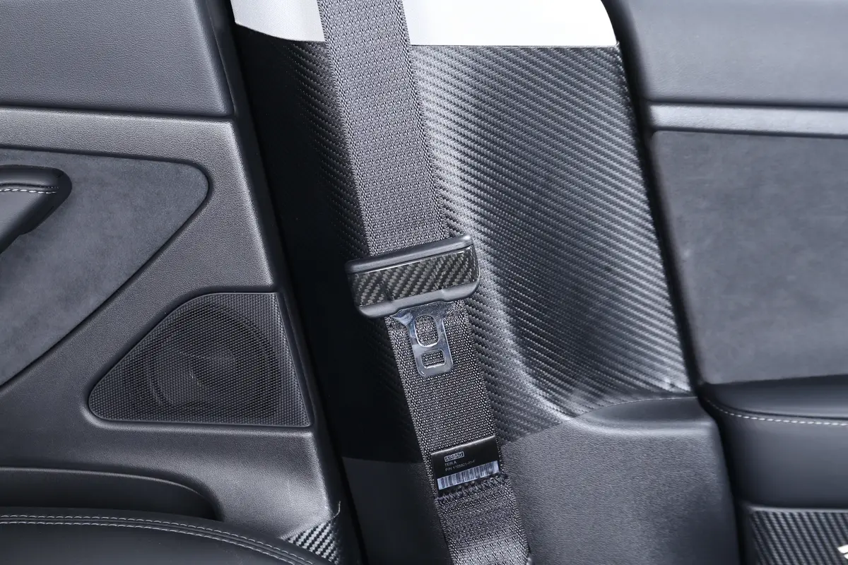 Dynacarbon™ Hard Carbon Fiber Seat Belt Trim For Tesla Model 3 2017-2023 1