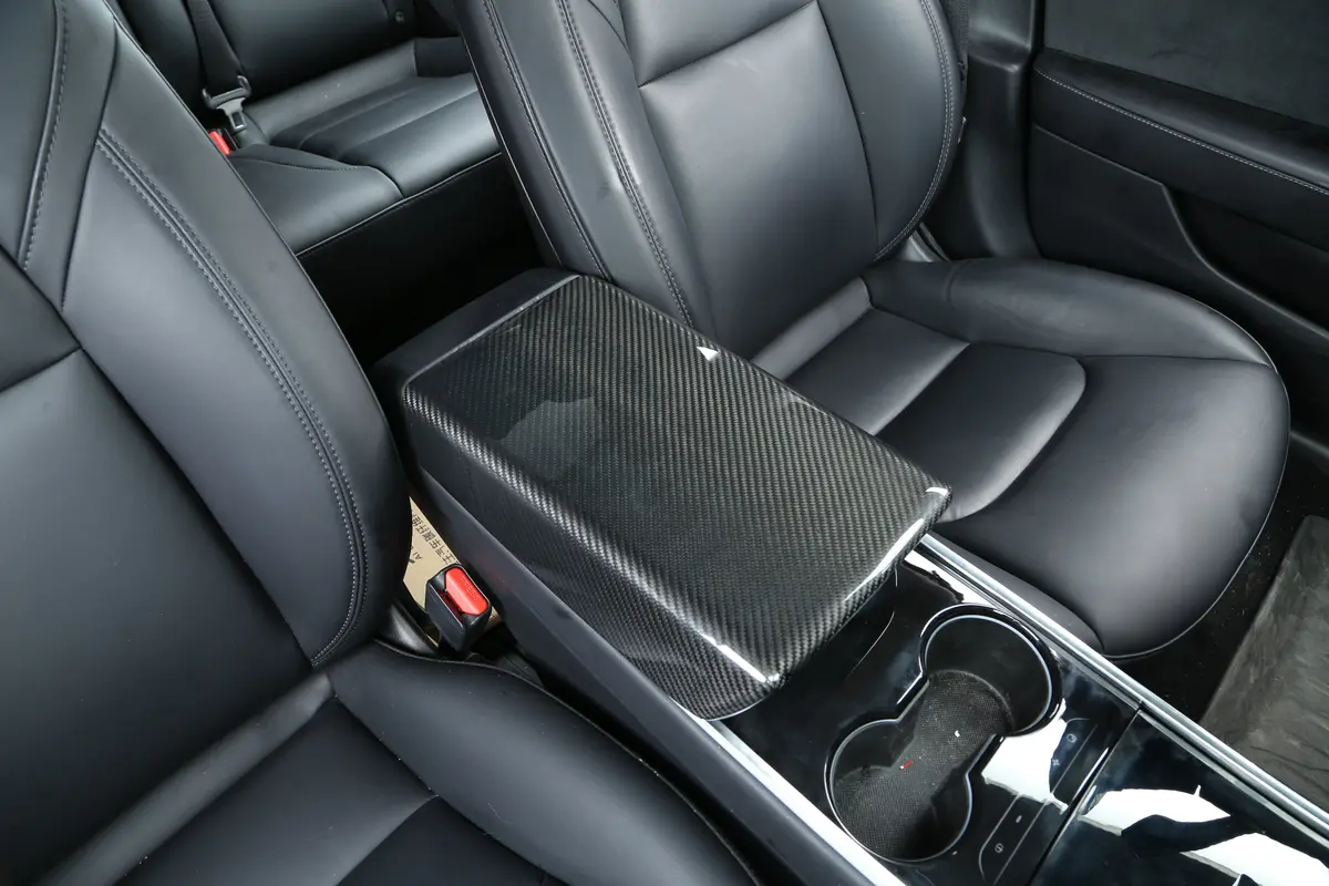 Dynacarbon™ Hard Carbon Fiber Armrest Trim For Tesla Model 3/Y 2017-2023 1