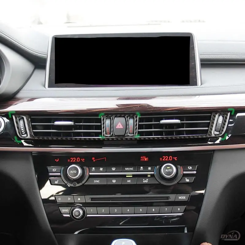 Dynacarbon™️ Carbon Fiber Center Console Air Conditioning Outlet Trim Overlay For Bmw F15 F16 X5 X6 1