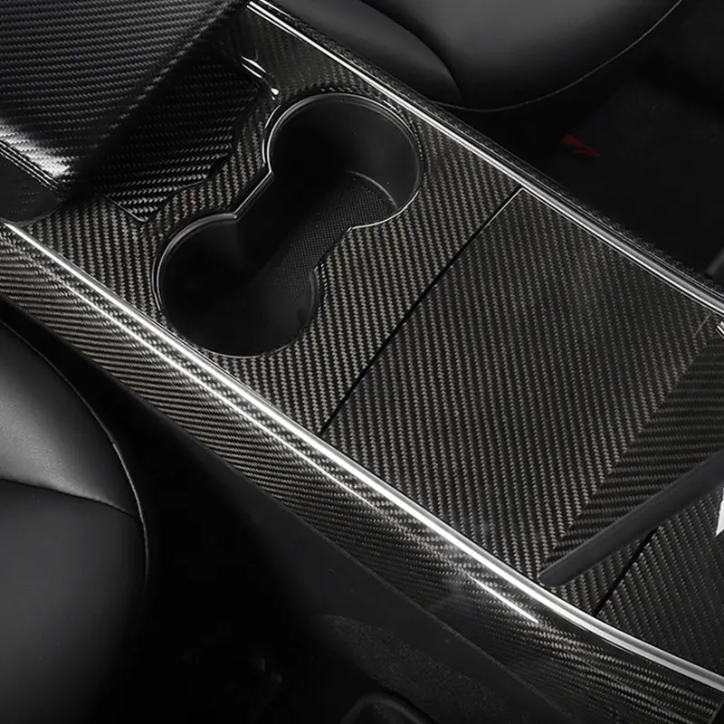 Dynacarbon™ 3 Pcs Carbon Fiber Center Console Kit For Tesla Model 3 2017-2020 1