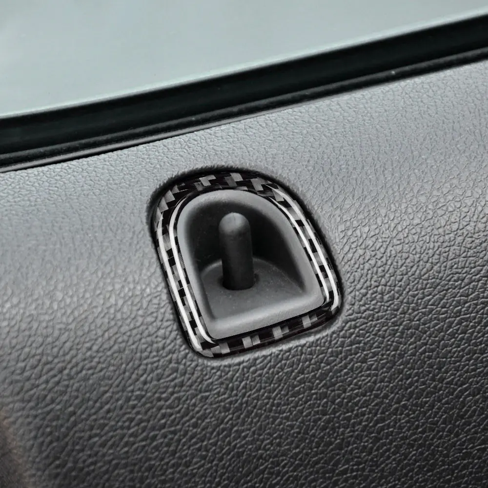 Dynacarbon™️ Carbon Fiber 2 Pcs Door Lock Trim For Ford Mustang 2005-2009 1