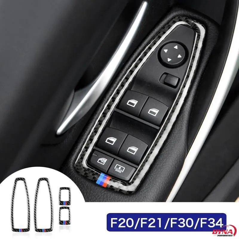 Dynacarbon™️ Carbon Fiber Full Set Window Control Frame Trim Overlay For Bmw F20 F21 F22 F30 F34 1