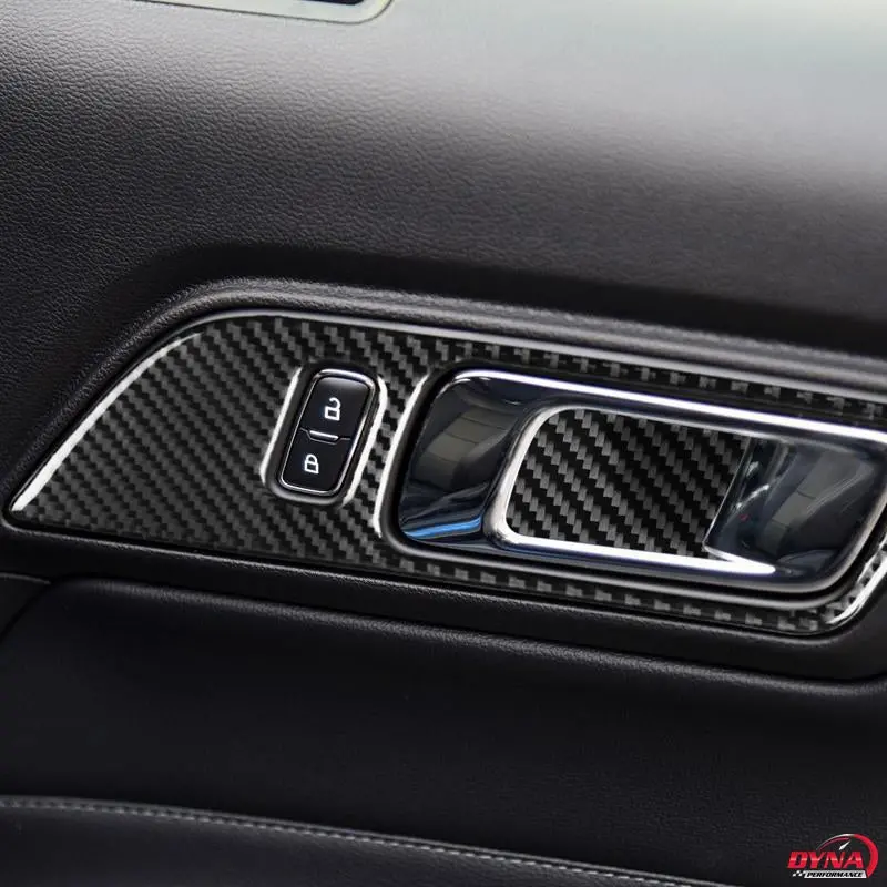 Dynacarbon™️ Carbon Fiber Door Handle Trim Kit For Ford Mustang 2015-2023 3
