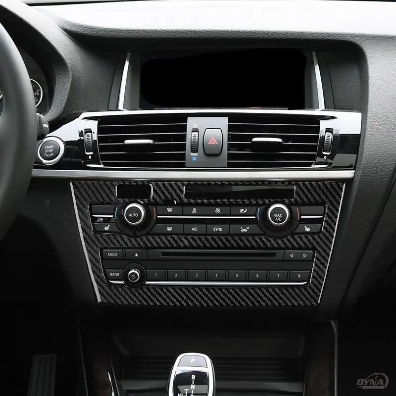 Dynacarbon™️ Carbon Fiber Ac Cd Control Panel Trim Overlay For Bmw X3 F25 X4 F26 1