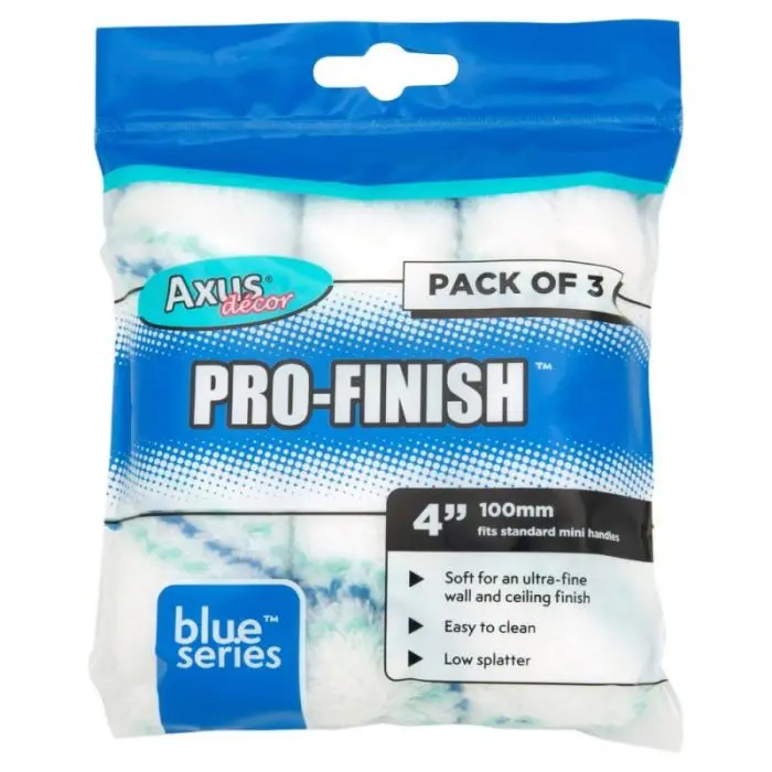 Axus Blue Series Pro-Finish Mini Roller 3 Pack 1
