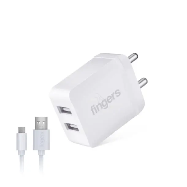 Fingers 12 W Pa-Dualusb Power Mobile Adapter With Micro Usb Cable (Dual Usb Ports Bis Certified) 1