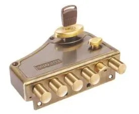 Europa Locks Antique Brass Hexabolt Main Door Lock (Brown, 18 Mm), Metal 1