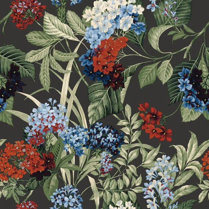 Misaki Beautiful Bloom Floral Charcoal Wallpaper Sample 1