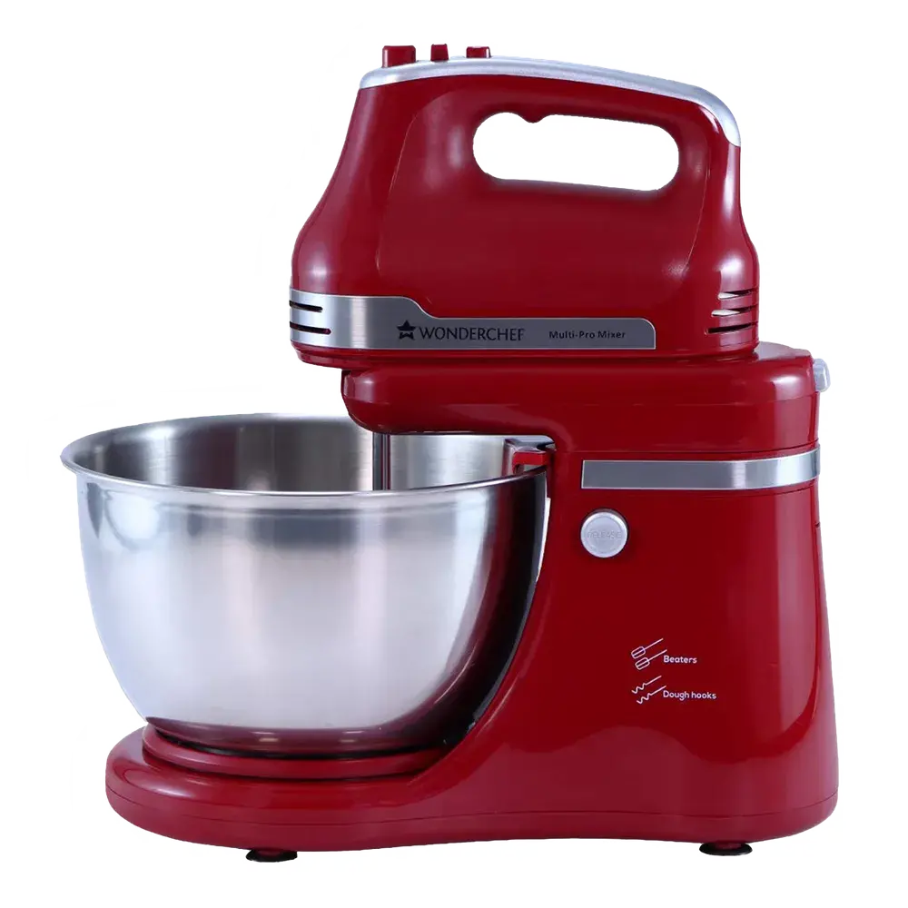 Wonderchef Crimson Edge 300 Watts Stand Mixer (3 Attachments, Skid-Resistant Feet, 63153021, Red) 1