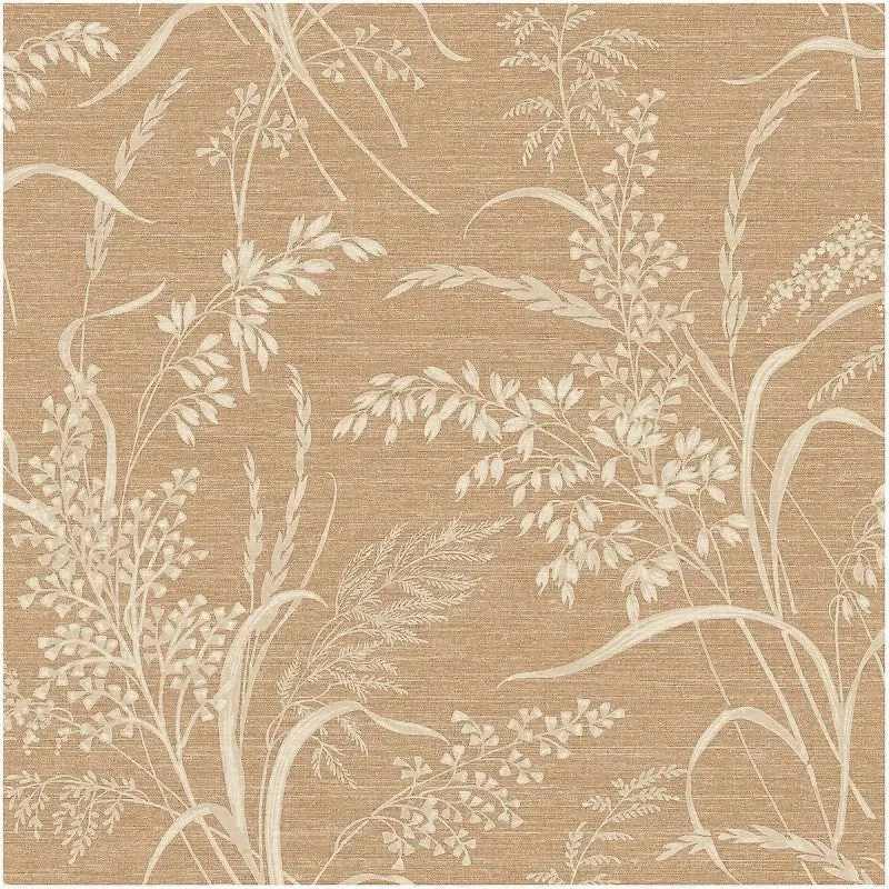 Prairie Botanical Wallpaper - Rust Sample 1