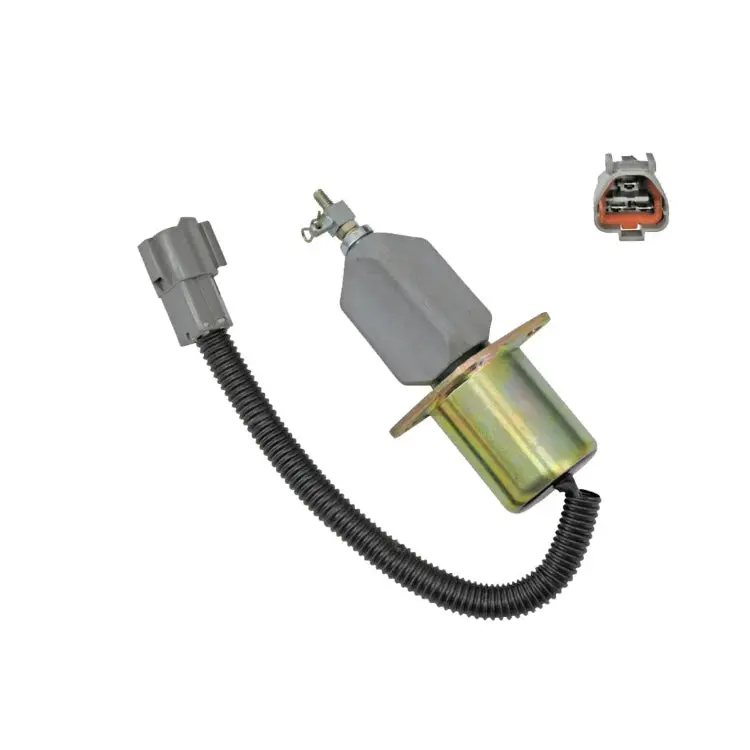 24V 1751Es-24A3uc12b1s Fuel Shutoff Solenoid Fits For Hyundai R60-5 Yanmar 98 Engine 1