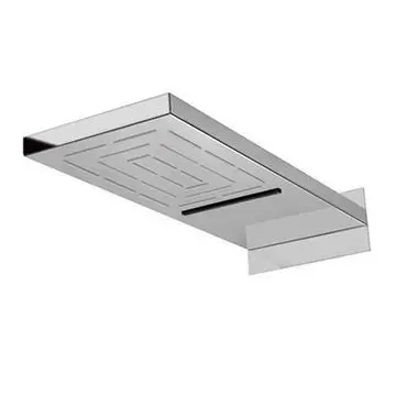 Jaquar Overhead Shower Waterfall Rain Shower 552 X 205 X 25 Mm Flat Shape Dual Flow (Normal & Cascade) With Concealed Installation Kit & Wall Flange Ohs-Chr-1649 1