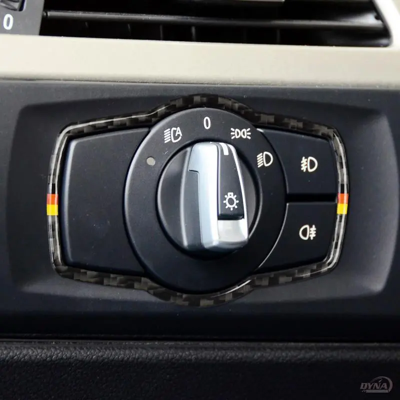 Dynacarbon™️ Carbon Fiber Headlight Switch Frame Trim For Bmw E90 3 Series 2