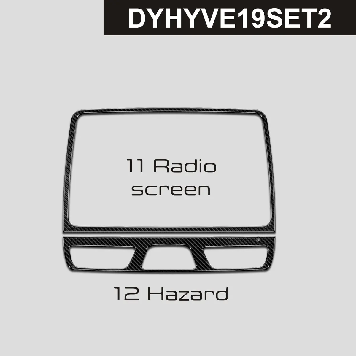 Dynacarbon™️ Carbon Infotainment Trims For Hyundai Veloster 2019-2022 1