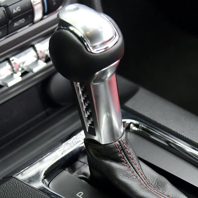 Dynacarbon™ Carbon Fiber Gear Shift Knob Trim For Ford Mustang 2015-2023 1